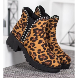 SDS Leopard Print Chelsea Boots brown 2