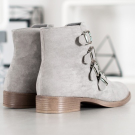 Sergio Leone Suede Booties With Buckles grey 1