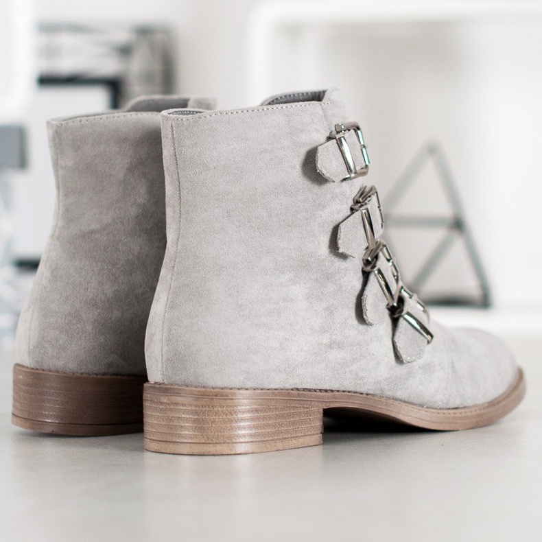 Sergio Leone Suede Booties With Buckles grey 1