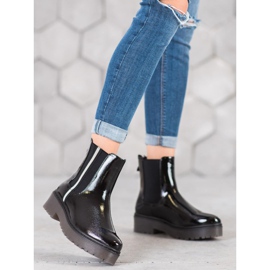 Sergio Leone Lacquered Fashion Chelsea boots black 1