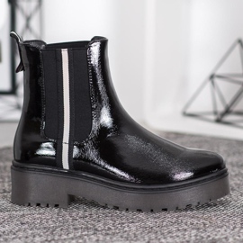 Sergio Leone Lacquered Fashion Chelsea boots black 2