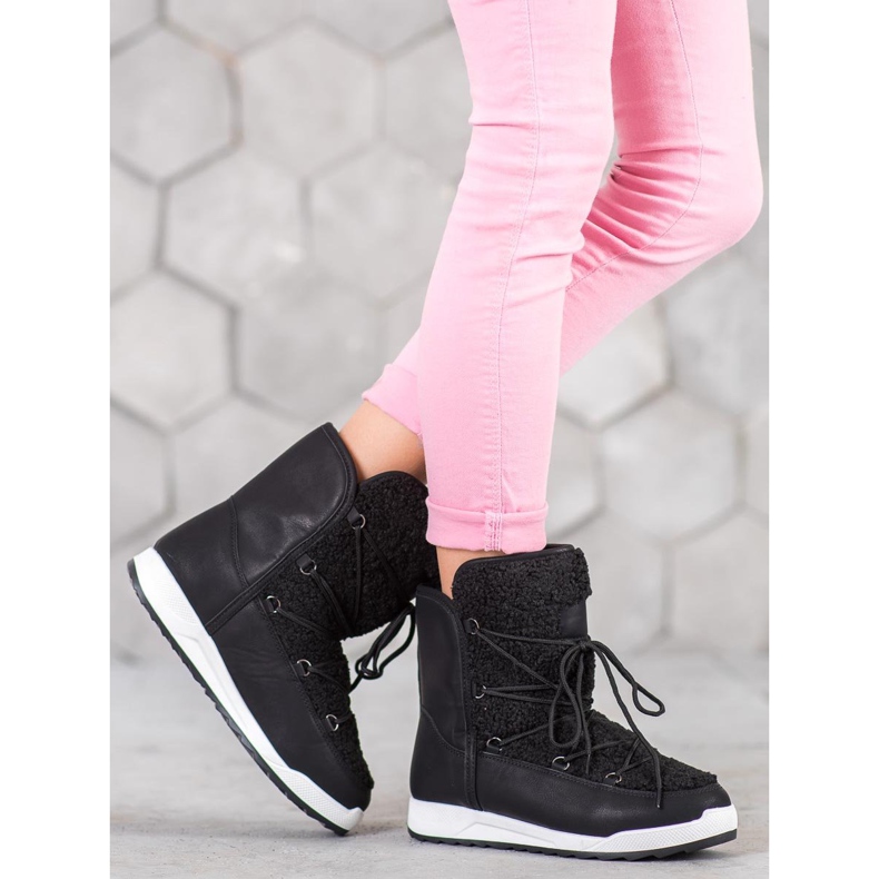 Small Swan Winter boots with sheepskin black 1