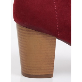 Burgundy suede ankle boots 8B856 Wine II Grade red 1