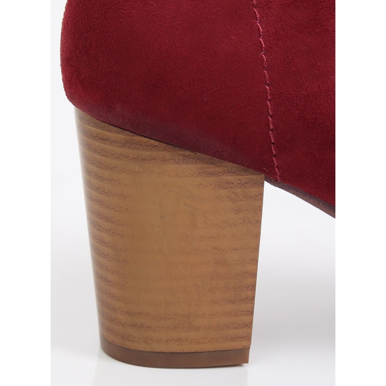 Burgundy suede ankle boots 8B856 Wine II Grade red 1