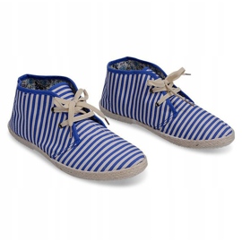 Boots Straw Sole Sneakers 2607 Blue brown 2