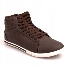 Fashionable High Sneakers 012M Brown 1