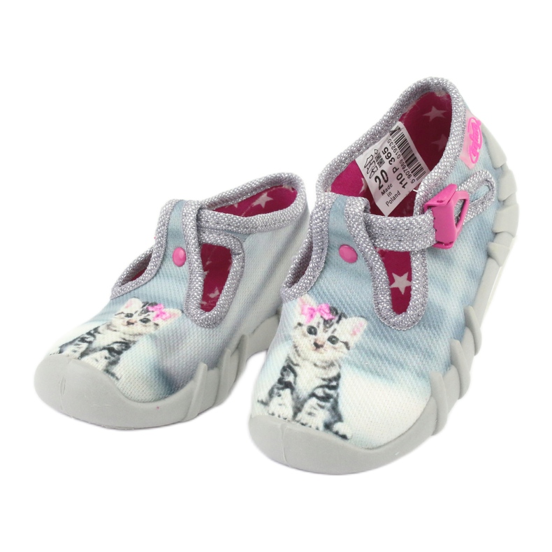 Befado kitten children's shoes 110P365 pink grey 2 Befado kitten children's shoes 110P365 pink grey 2