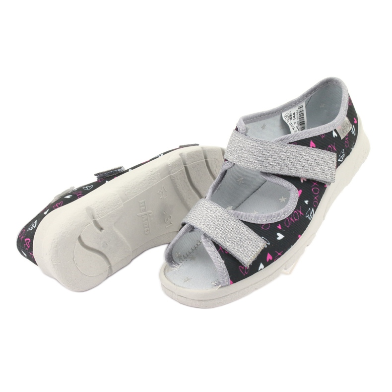 Befado children's slippers 969y144 black pink grey 5 Befado children's slippers 969y144 black pink grey 5