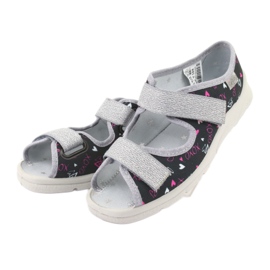 Befado children's slippers 969y144 black pink grey 3