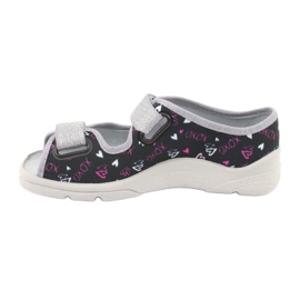 Befado children's slippers 969y144 black pink grey 2