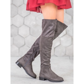SHELOVET Stylish Over The Knee Boots grey 1