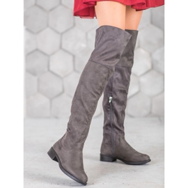 SHELOVET Stylish Over The Knee Boots grey 2