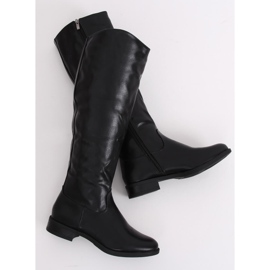 Black boots for women A-6 Black green 1