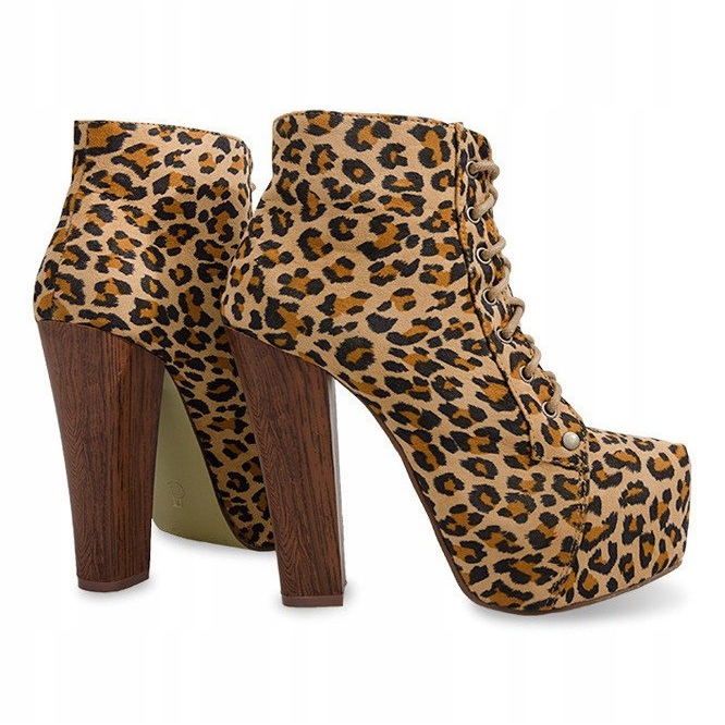 Solid Boots On Heel E347 Beige brown black multicolored 1