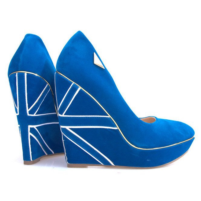 Suede Wedge Pumps 518918 Blue 2 Suede Wedge Pumps 518918 Blue 2