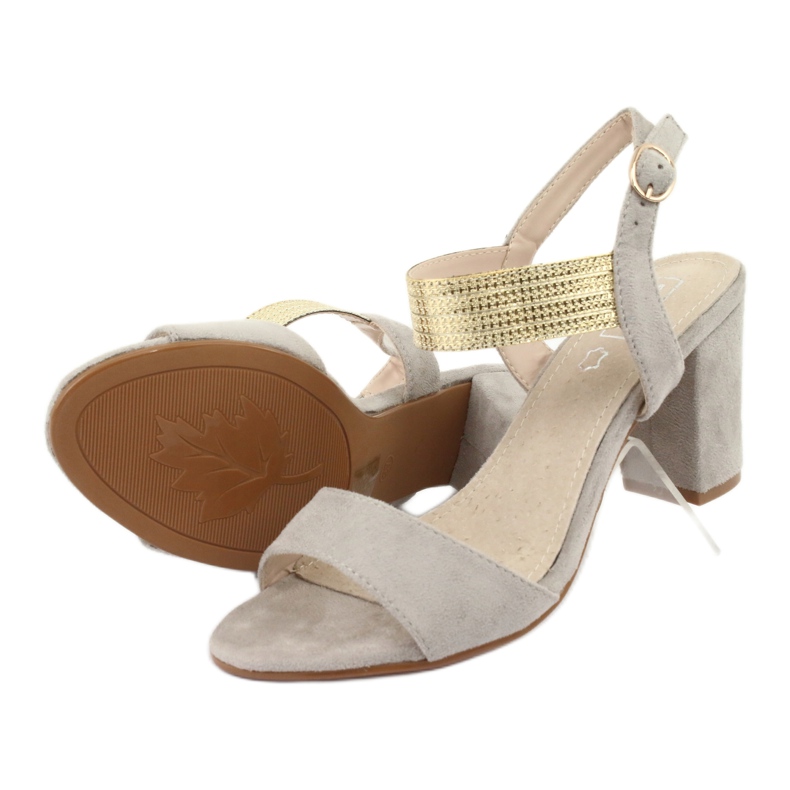 Sandals on the post Filippo DS817 gray / gold grey yellow 5