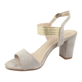 Sandals on the post Filippo DS817 gray / gold grey yellow 2