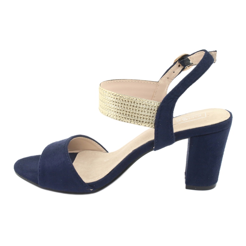 Sandals on the post of Filippo DS817 navy blue / gold 2