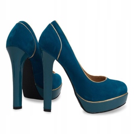 Classic Stilettos On The Platform 805 Blue green 1