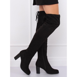 Black high-heeled boots PE161P Black 1