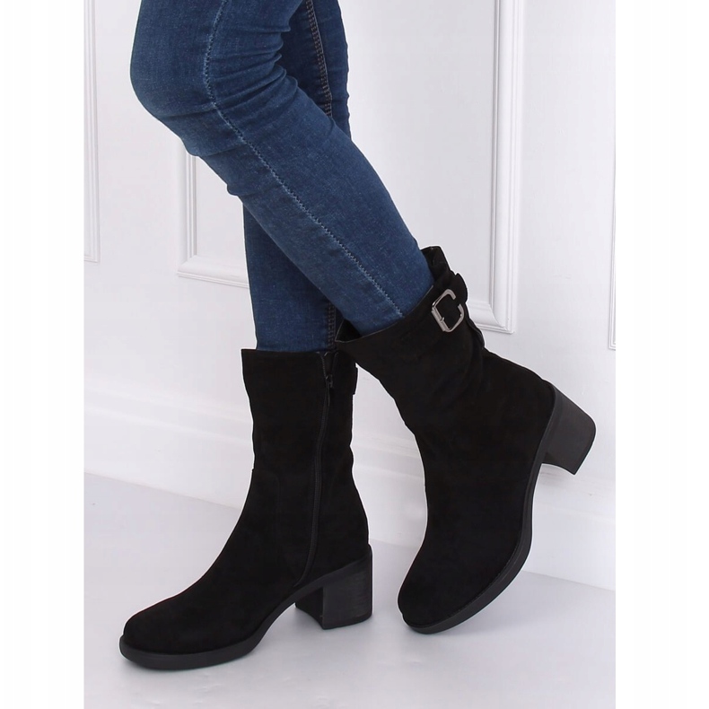 Black low-heeled boots TX-1821 Black 1