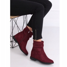 Boots on a hidden wedge heel 2C8AX7680-1 Burgundy red 2