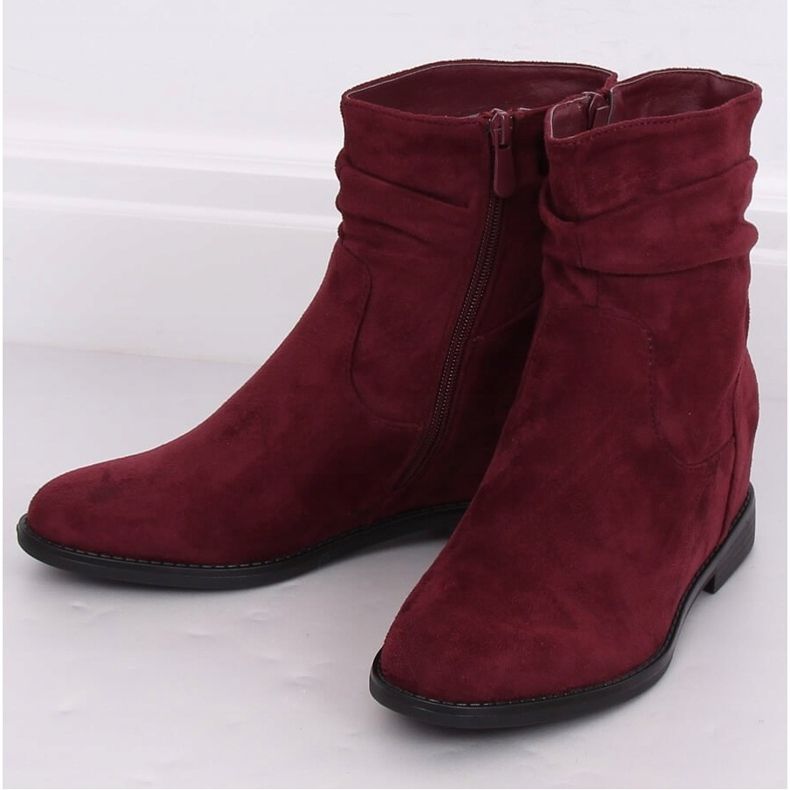 Boots on a hidden wedge heel 2C8AX7680-1 Burgundy red 1