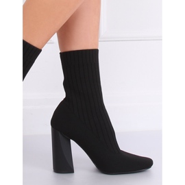 Black X8037 Black sock boots yellow 2
