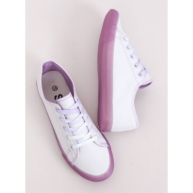 Women's ombre white and purple sneakers E3508 Purple 1