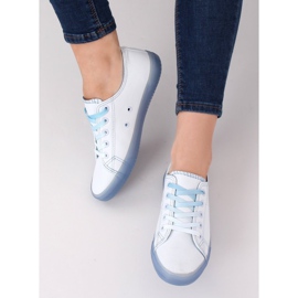 Women's ombre white and blue sneakers E3508 Blue 1
