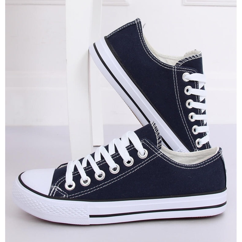 Navy blue women's classic sneakers 7050Y Dk Blue 2