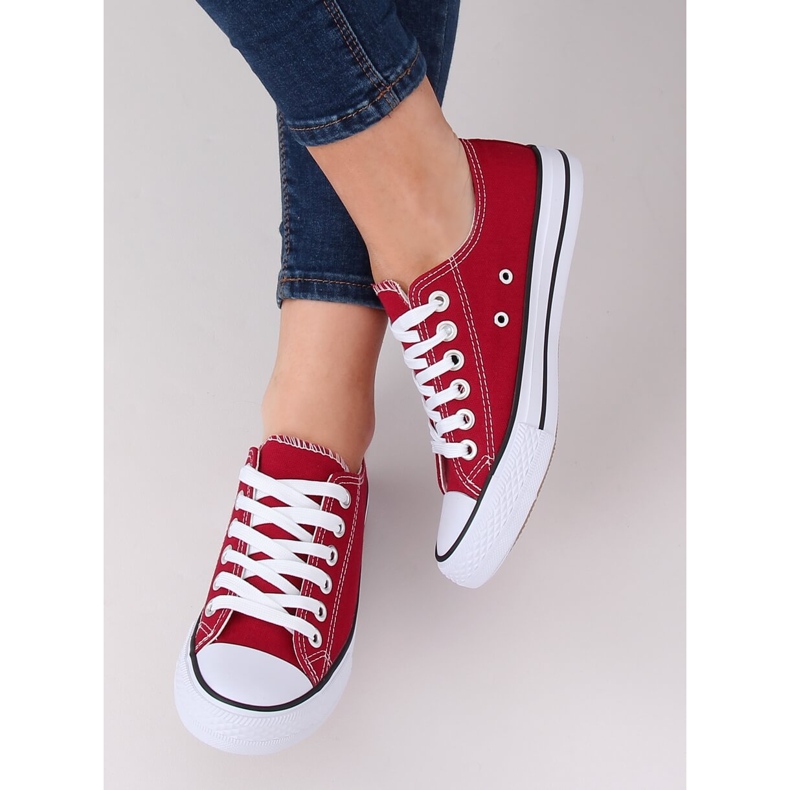 Classic women's sneakers maroon 7050Y Wine red 1