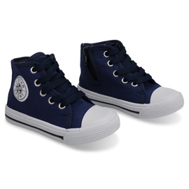 High-top Children's Sneakers Y1312 Navy Blue 1