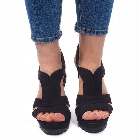 Wedge Sandals K63 Black 1