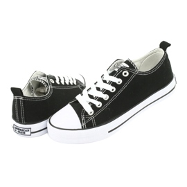 American Club Women's tied LH08 black and white sneakers 4