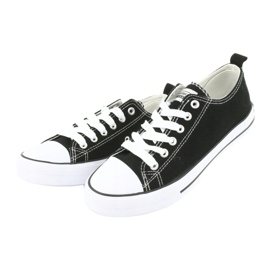 American Club Women's tied LH08 black and white sneakers 3