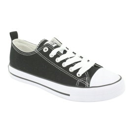 American Club Women's tied LH08 black and white sneakers 1