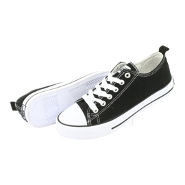 American Club Women's tied LH08 black and white sneakers 5
