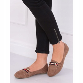 Women's beige loafers B2027 Khaki 1