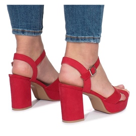 Enmore Red Heel Sandals 1