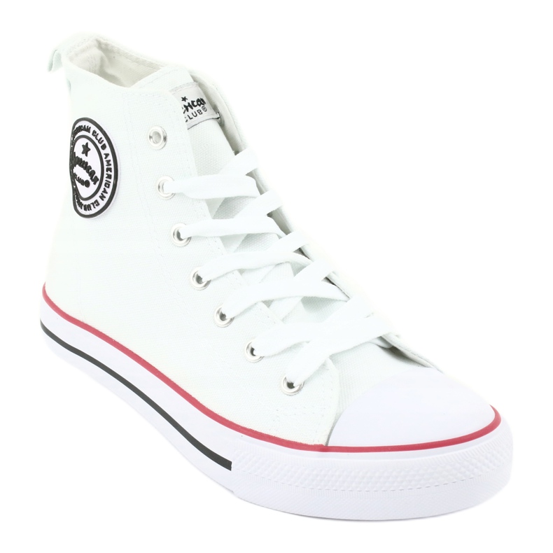American Club LH42 high-top trainers white red 1