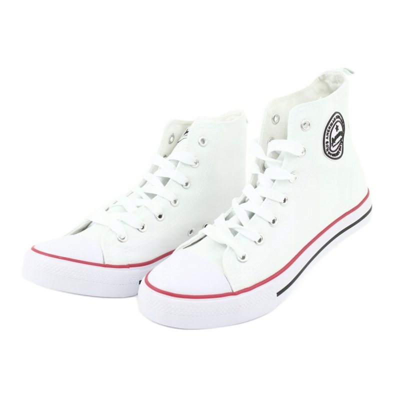 American Club LH42 high-top trainers white red 3