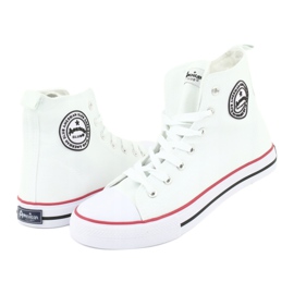 American Club LH42 high-top trainers white red 4