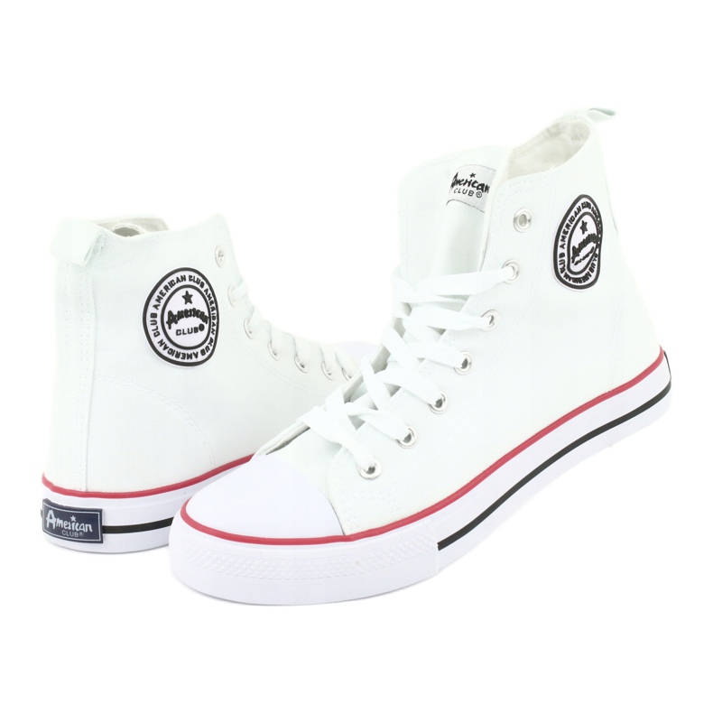 American Club LH42 high-top trainers white red 4