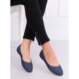 Smooth navy blue ballerinas Z1005 Navy 1