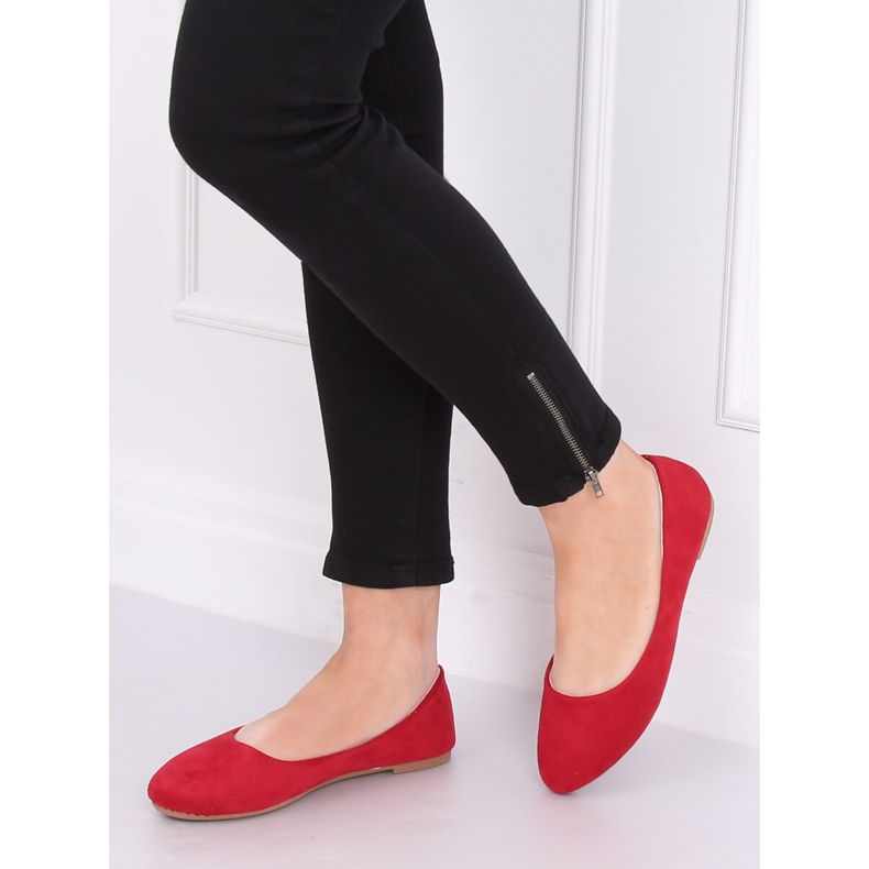 Red plain ballerinas Z1005 Red 1