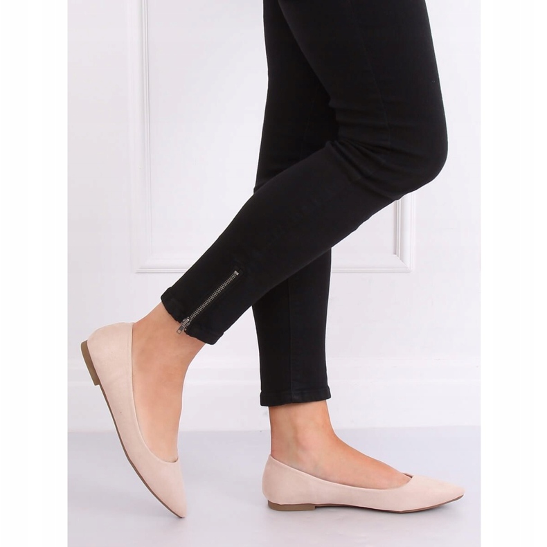 Women's beige ballerinas P3T1168-6 Apricot 1 Women's beige ballerinas P3T1168-6 Apricot 1
