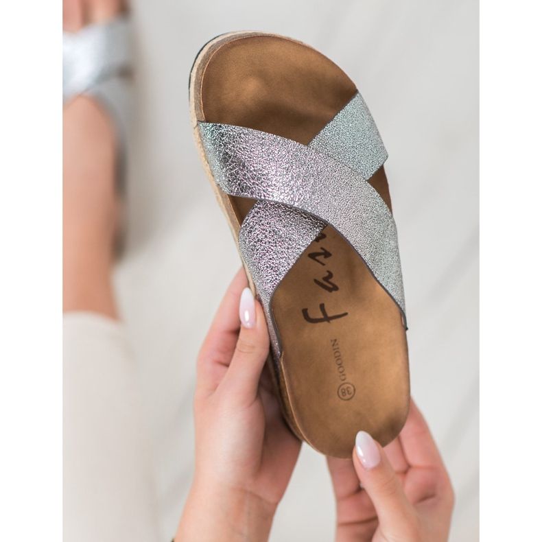 Goodin Comfortable Silver Slippers grey 2