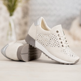 Kylie Openwork shoes on the platform brown 1