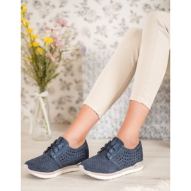 Aclys Openwork Navy blue shoes 1
